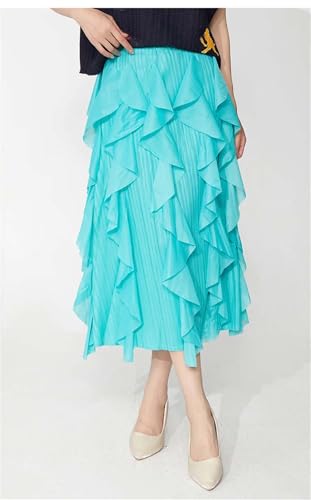 Women's Weekend Midi Skirt Party Irregular Patchwork Tulle Ruffles Design A-Line Long Skirts4