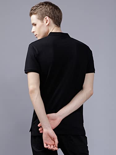 Image of The Indian Garage Co Men Polycotton Slim Fit Graphic Print Polo Collar Tshirt