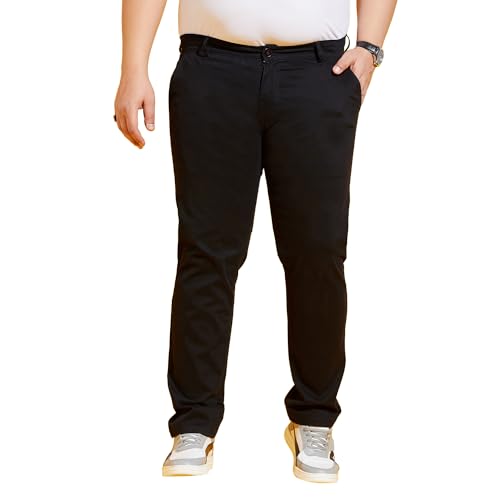 Image of Bigbanana Plus Size Men's Regular Fit Solid Trousers