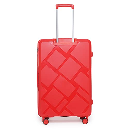 Image of Swiss Military Star 70 Cm 28 Inch Abs Hard-Sided 4 Wheels Spinner Cabin Luggage Overnighter Trolley Bag With Tsa Lock (Red)