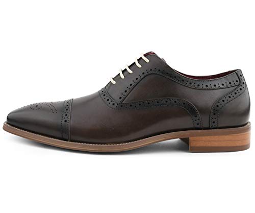 Asher Green AG114 Men's Genuine Leather Oxfords, Cap Toe, Lace Up, Brogue - Teal, Tan, Brown, Green, Grey3