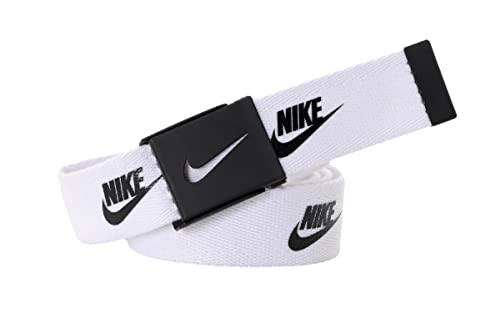 Nike Golf Futura Reversible Mens Adjustable Web Belt (White)