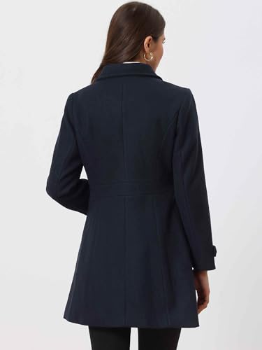 Image of Allegra K Women's Winter Classic Overcoat with Pockets Single Breasted Coat | Soft pea coat, Fully lined outerwear, Trendy, Fall office peacoat, Warm casual holiday everyday wear,