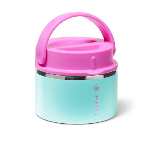 Image of ThermoFlask Insulated Food Jar with Leakproof Lid (12 oz, Tropical Sunset) - Stainless Steel Food Containers for Hot & Cold Meals, Lunch, Soup & Snacks