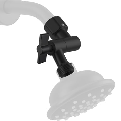 All Metal Shower Head Elbow Adapter Adjustable Shower Head Extension Adapter Shower Arm Extension Connector for Showerhead Wall Mounted - Black