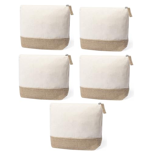 Adri - Neceser para regalar, bolsa con cremallera de algodón y yute para pintar o personalizar. 21.5 x 16.5 x 5 cm. Bolsa de Cosméticos de Viaje, (Beig, 5) Adri - Neceser para regalar, bolsa con cremallera de algodón y yute para pintar o personalizar. 21.5 x 16.5 x 5 cm. Bolsa de Cosméticos de Viaje, (Beig, 5)