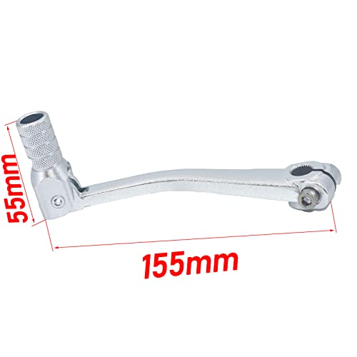 Image of CNC Aluminum Gear Shifter Lever, Foldable Gear Shift Lever Fit for 50cc 110cc 250cc CRF50 XR50 XR CRF Dirt Pit Monkey Bike Motorcycle ATV Quad Accessory (Silver)