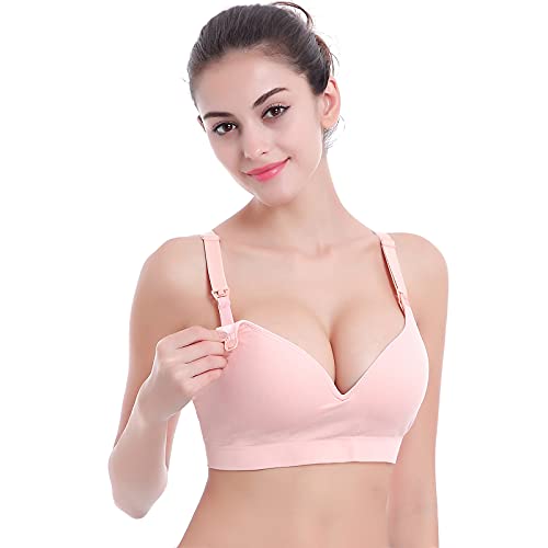 Huertop Sexy Lingerie For Women Maternity Pregnancy Seamless Breastfeding Bras No Underwire Lb709 Pink #TOP2