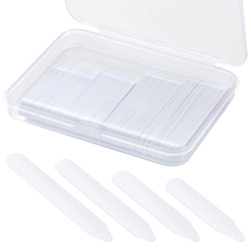 120PCS Plastic Collar Stays for Mens Dress Shirts Thicker and More Bend-Resistant Invisible Collar Inserts Sizes 2 2.2 2.55 2.75 Inches with Storage Case