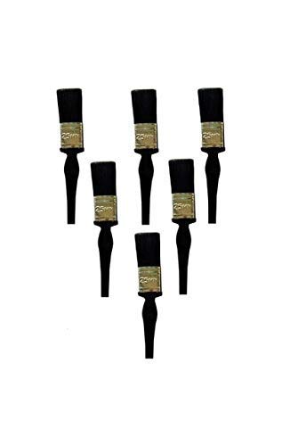 BRUSH HOUSE Paint Brush Multicolour (25 mm) for Oil Painting, Canvas Painting, Wall Painting and Cleaning Delicate Items 6 pc
