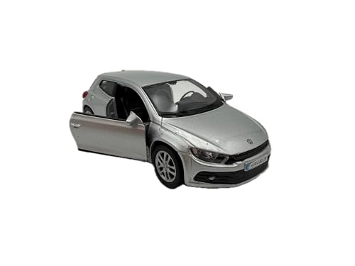 Dromader Welly Coche Modelo VW Scirocco, Coche en Miniatura, Escala 1:39, Color Plata.
