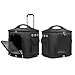 Leefasy Cat Carrier Handbag Trolley Portable with Universal Wheels Pet Rolling Carrier for Puppy Kitten Small Dogs Outdoor Camping, Black