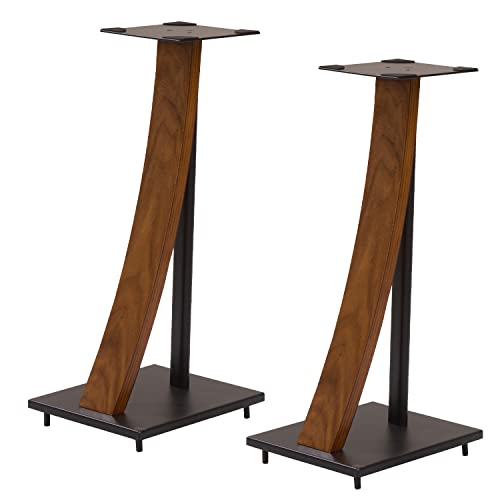 Eximus One Pair Fixed Height Universal Speaker Floor Stands With Real Wood - 290 Series (Ex-290Fm) #TOP10