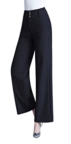 Double Plus Open Womens Heavyweight Straigh Leg Flare Wide Leg Bell Bottom Dress Pants with Pockets3