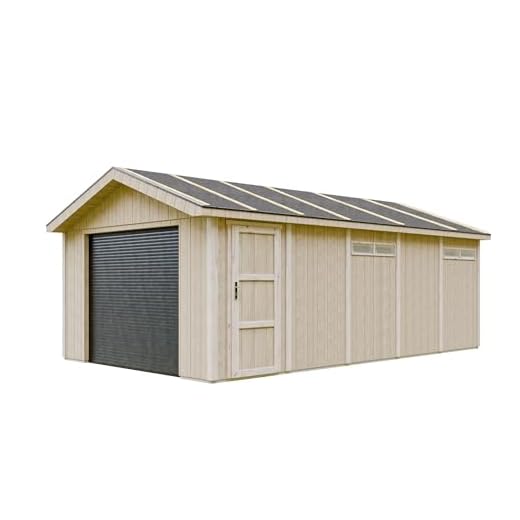 Garage di qualità premium 21 m²- L378xL648 cm- garage per auto, moto, biciclette, macchine da giardinaggio - Costruzione con pannelli LP Smartside - Capannone da giardino Timbela M992B