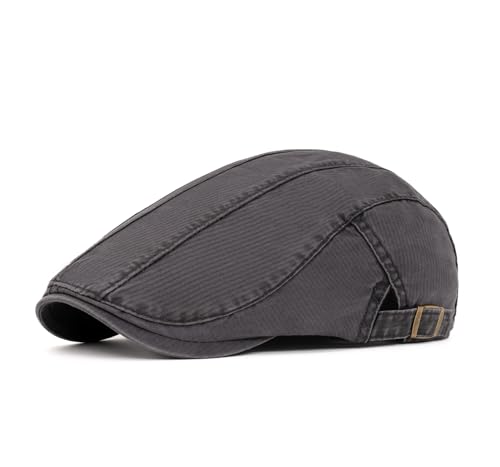 Image of Cotton Newsboy Cap,Breathable Ivy Gatsby Cabbie Beret Hat for Men's Women Driving Hunting Golf