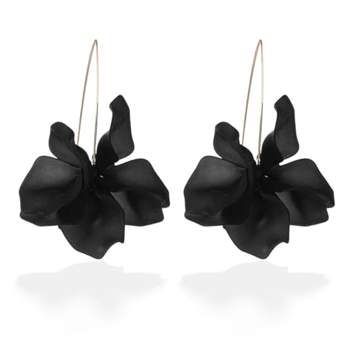 Boucles fleur pendantes crochet plaqué or - Boucles d'oreilles femme pétale - Boucles d'oreilles fête, été - Magnifiques pour être parfaites comme cadeau