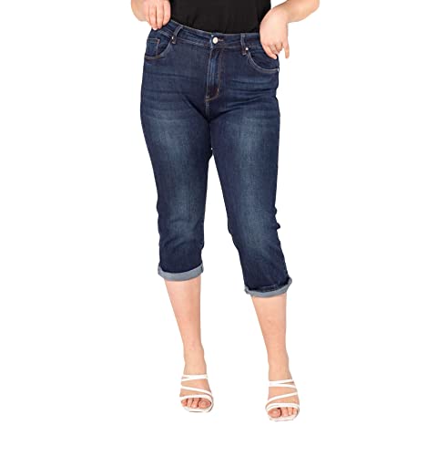 Nina Carter P200 Damen Capri Jeanshosen Große Größen HIGH Waist Jeans...