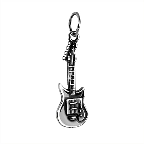Plata de ley 925 en la cadena NKlaus con colgante de guitarra eléctrica mini 8030