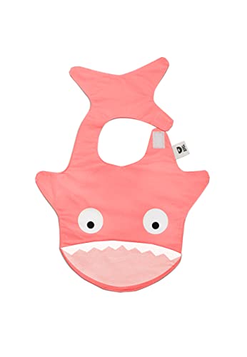 Bavoir imperméable Requin Rose pour bébé tablier récupérateur souple