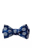 Men's Microfiber Atomic Nucleus Physics Butterfly Self Tie Bow Tie (Navy Blue)