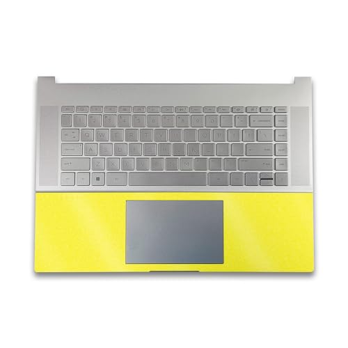 Image of Glossy Glitter Gaming Skin Compatible with HP Envy x360 16 inch (2023) - Solid Yellow - Premium 3M Vinyl Protective Wrap Decal Cover - Easy to Apply | Crafted in The USA by MightySkins