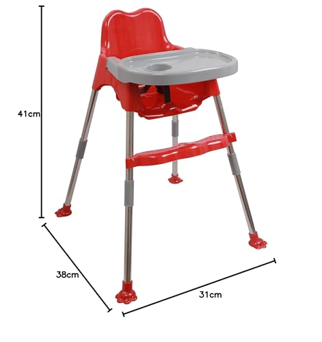 My Giraffe 3 in 1 - Easy to Clean Bobo Baby Dining Chair with Footrest and Tray, Upto 20 kgs (RED) - Image 9 thumbnail