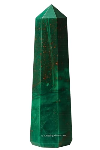 Image of Amazing Gemstone Bloodstone Crystal Towers ~ Natural Healing Crystal Point Obelisk for Reiki Healing and Crystal Grid (2 inch to 3 inch Inch)