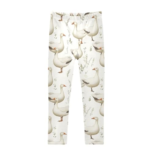 Girls Leggings Cute Gooses Animals Soft Toddler Leggings for Girls Kids Pants Size 4T-10T