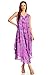 Sakkas 16801 - Laeila Tie Dye Washed Long Sleeveless Tank Top Caftan Dress/Cover Up - Purple - OS
