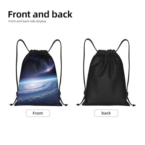Space photo Drawstring Backpack Water Resistant String Bag Sports Sackpack Gym Sack Beach Swim Travel Daypack3