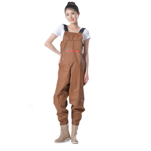 [HUAXI] ウェーダー 女性向け チェストハイウェーダー 胴長靴 完全防水 透湿 女性用 おしゃれ チャックポケット 釣り 漁業 潮干狩り 田植え 渓流 作業用 ラジアルソール 丈夫 レディース