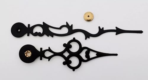 Howard Miller Grandfather Clock Hands 4 3/4 Inch Serpentine Style Black with Brass Nut Mechanical Movement Clock Parts Repair Tools
