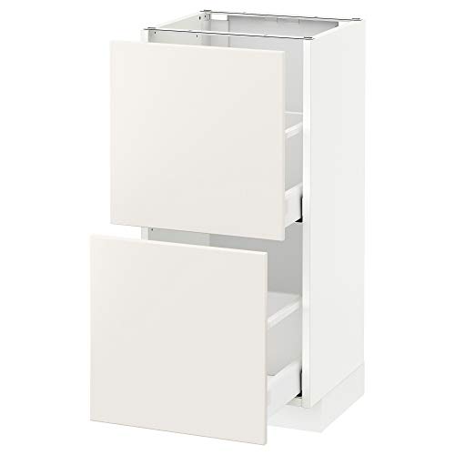 METOD/MAXIMERA Armario base con 2 cajones 40x39,2x88 cm blanco/Veddinge blanco