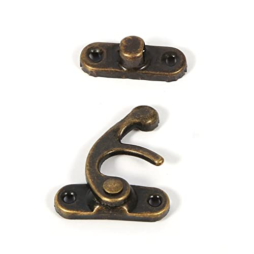 Image of 100PCS Vintage Metal Hardware Furniture Box Leather Bag Hardware Decorative Latch Clasps Lock Padlock Hasp with Screws Buckle