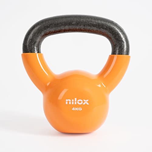 Nilox, Kettlebell 4 Kg, Peso Palestra e per Allenamento a Casa, Kettlebell con Impugnatura Confortevole e Base Piatta...