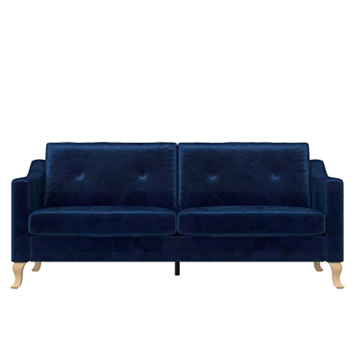 Mr. Kate Tess Sofa With Soft Pocket Coil Cushions, Small Space Living Room Furniture, Blue Velvet #TOP5