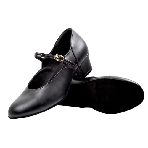 Women's Character Shoes for Women - Low Heel Cuban Heel Dance Shoes with Ankle Strap