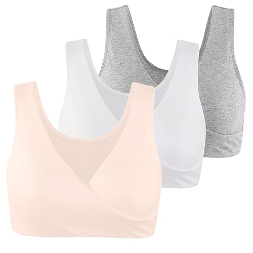 Image of COLOMI Maternity Nursing Bra Wireless Cotton Breastfeeding Bra for Sleep