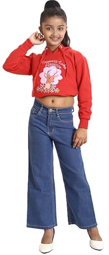 Image of ADBUCKS Stretchable Denim Fabric High Rise Straight Fit Jeans for Girls