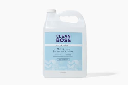 CleanBoss Botanical Disinfectant - Multi-Surface Cleaner - 128 oz - Kills 99.9% of Germs + Cold & Flu Viruses - Fresh Thyme Scent - No Rinse on Food Contact Surfaces - Pet Friendly