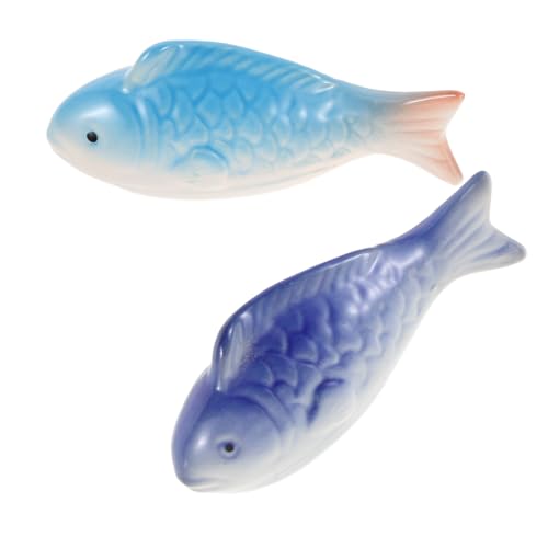 iplusmile 2pièces Décoration pour Aquarium Figurines De Poissons Flottantes Céramique Décoration Flottante pour Carpes Koï Bleu Ornement pour Aquarium Statue De Poisson pour De Bassin