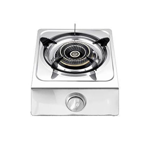 Estufa de gas con panel de acero inoxidable engrosado con placa de cocción antidesbordamiento e indicador de temperatura, adecuada for cocinar en casa y en vehículos recreativos(NG)