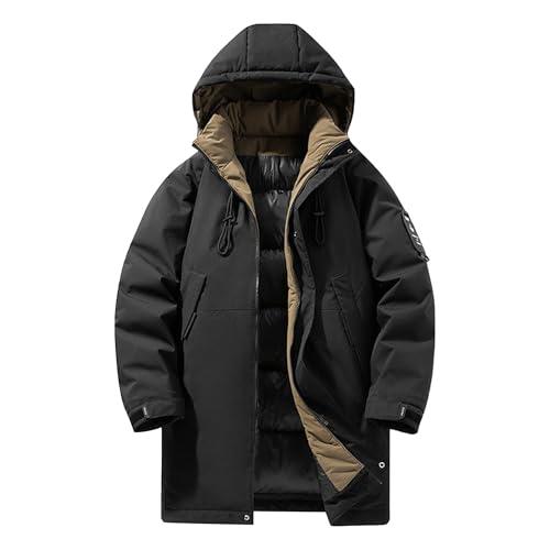 Chaqueta larga de invierno con cremallera y aislamiento térmico grueso