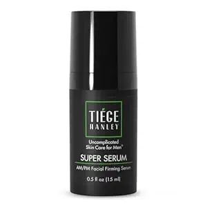 Tiege Hanley Anti-Aging Face Serum, SUPER SERUM (1-Pack) - Skin Tightening Facial Serum for Men - Mens Serum For Face with Sodium Hyaluronate & Retinyl Palmitate for Smoother & Tighter Skin, 0.5 Fl Oz