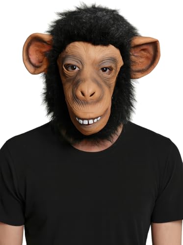 Masque de chimpanzé avec cheveux pour animer un anniversaire ou un carnaval