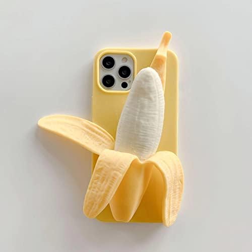 EDENTOY Compatible with iPhone 13 Pro Max 3D Decompression Cute Cartoon Banana Pattern Male and Female iPhone 13 Pro Max case Sandwich Decompression Stand Phone case yellow6.7 Inch Case