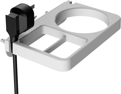 YUET Hair Dryer Holder Hairdryer Straightener Station Wall Mounted Metal Spiral Shelf Bracket Stand Hanger Organizer Blow Storage With Cable Tidy Rack For Dressing Table Bathroom (White) - Image 2