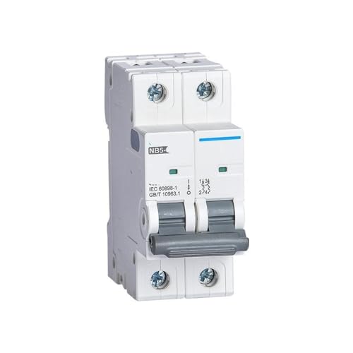 Disjoncteur électrique miniature NB5-63N courbe C63 double coupure phase neutre