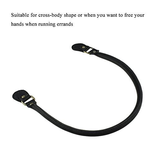 Image of HAHIYO Purse Handle Replacement Cowhide Leather Handle Strap Shoulder Handbag Tote Belt Sturdy Easy Clip on Attach Stay on Not Slip off Not Leave Mark on Body 24.4inch 2PCS